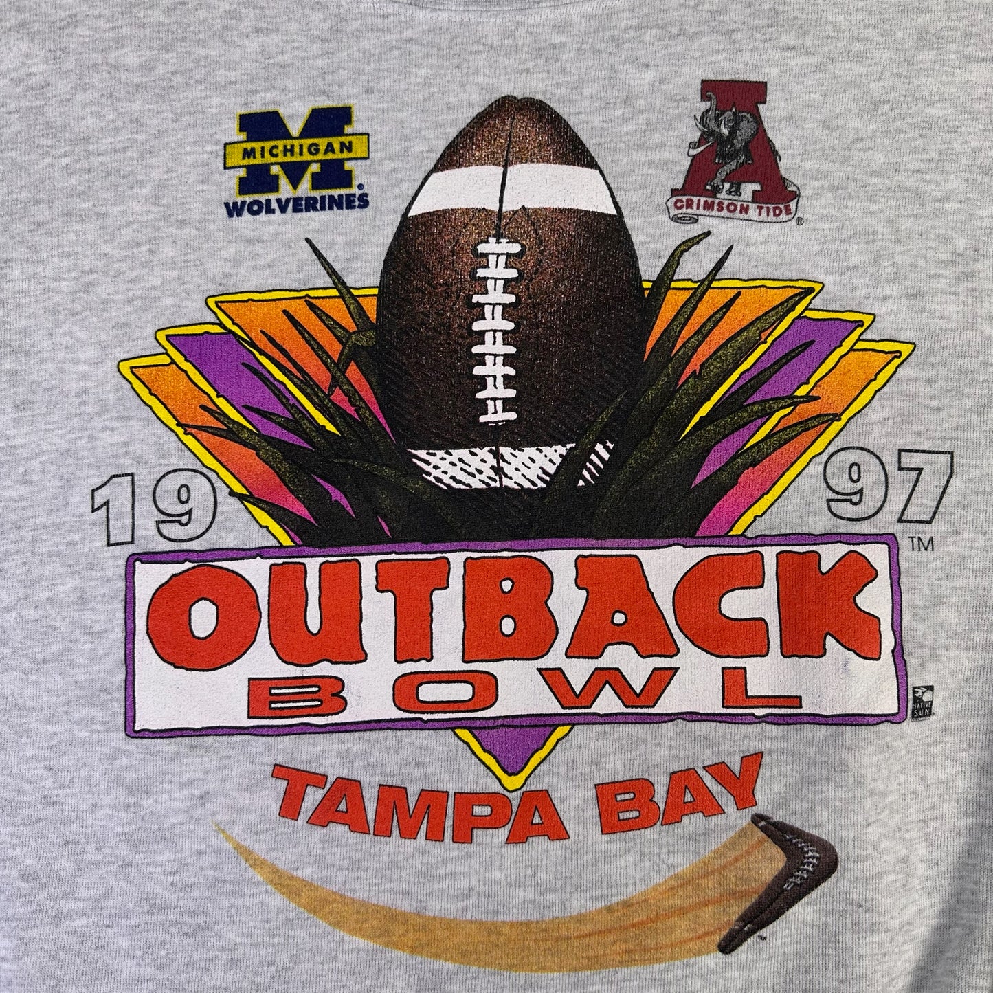 vintage michigan 1997 outback bowl sweatshirt