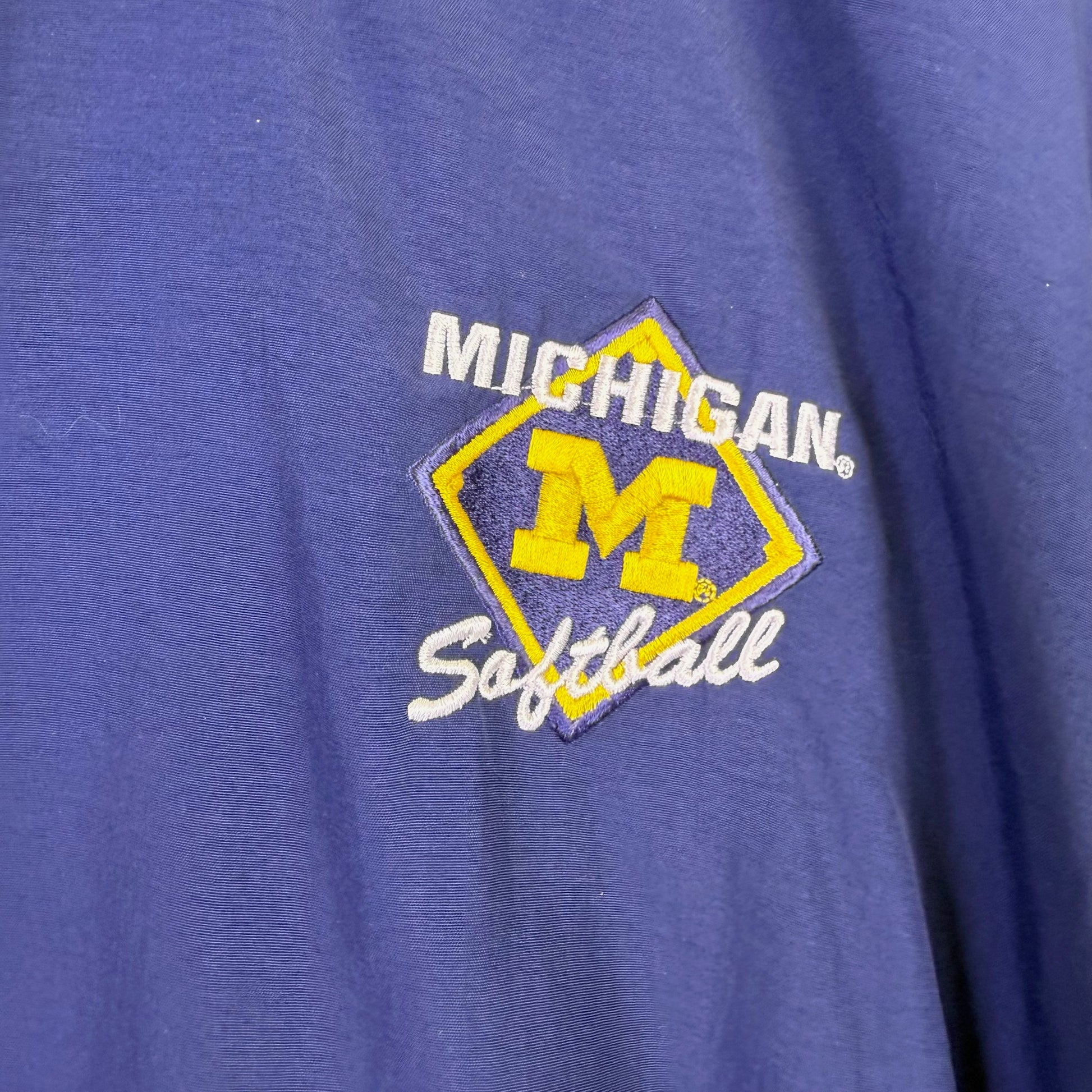 vintage michigan softball windbreaker