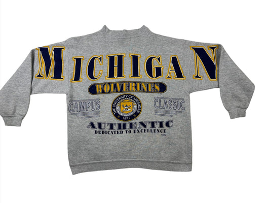 Michigan Cross Script Crewneck