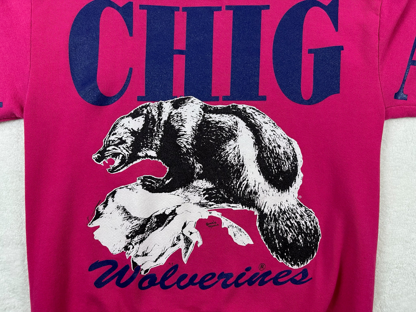 Michigan Cross Script Crewneck