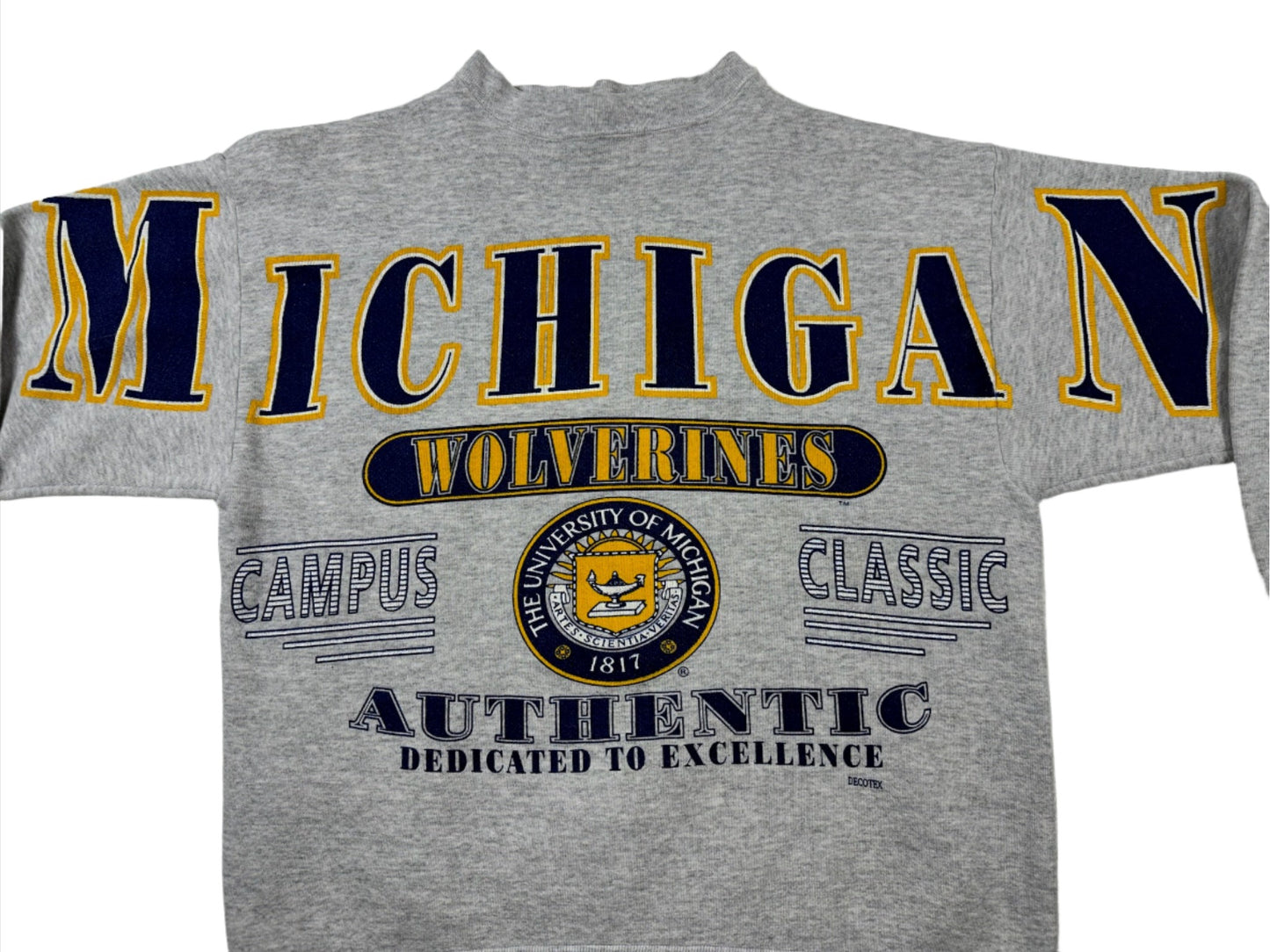 Michigan Cross Script Crewneck