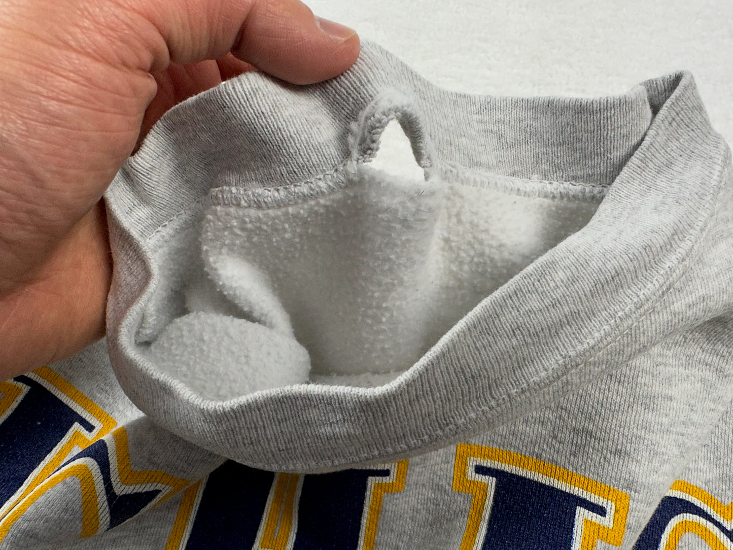 Michigan Cross Script Crewneck