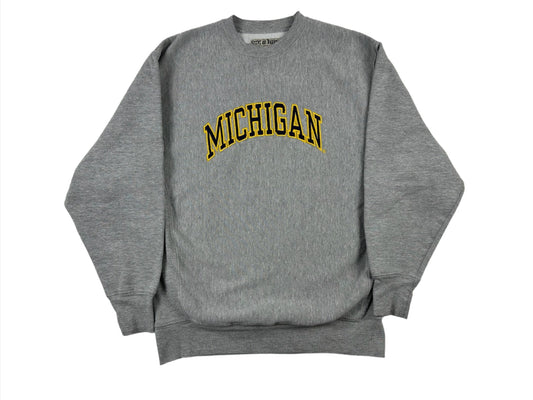 Michigan Classic Script Embroidered Crewneck