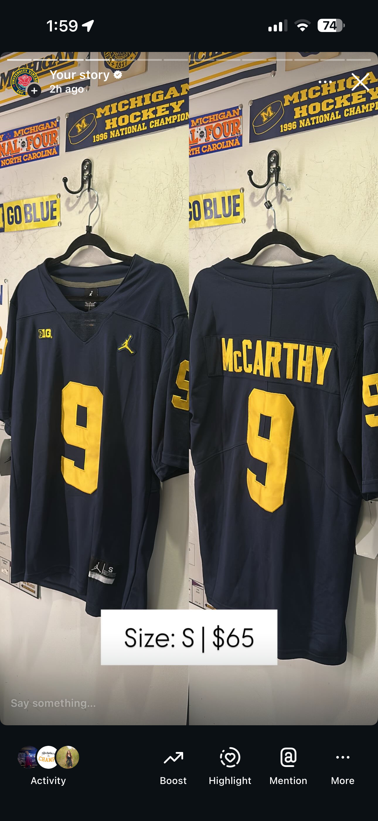 Jj McCarthy jersey&michigan crewmen