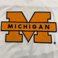 Orange 'MICHIGAN' logo on a white background