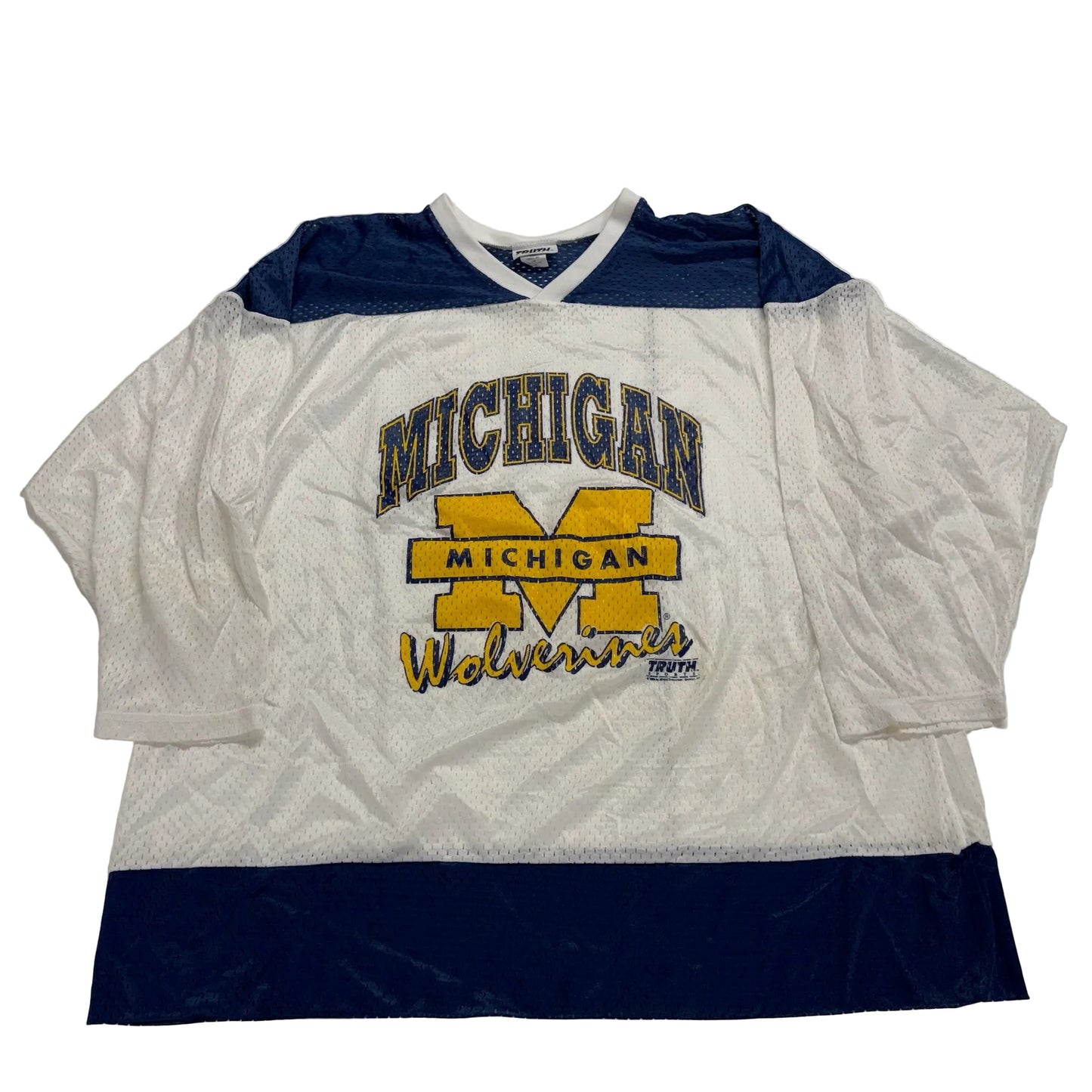 Vintage Michigan Wolverines sports jersey on a white background
