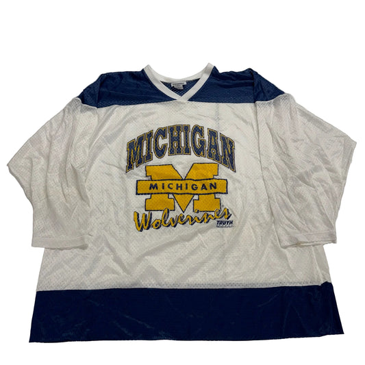 Vintage Michigan Wolverines sports jersey on a white background