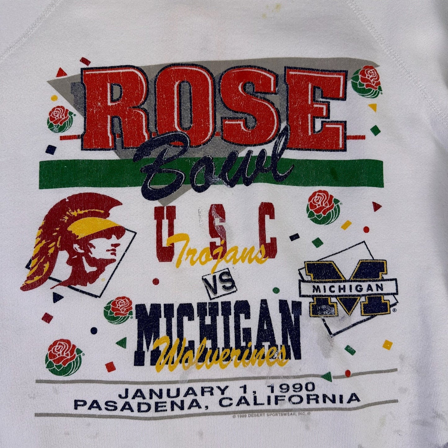 Michigan Distressed 1990 Rose Bowl Crewneck