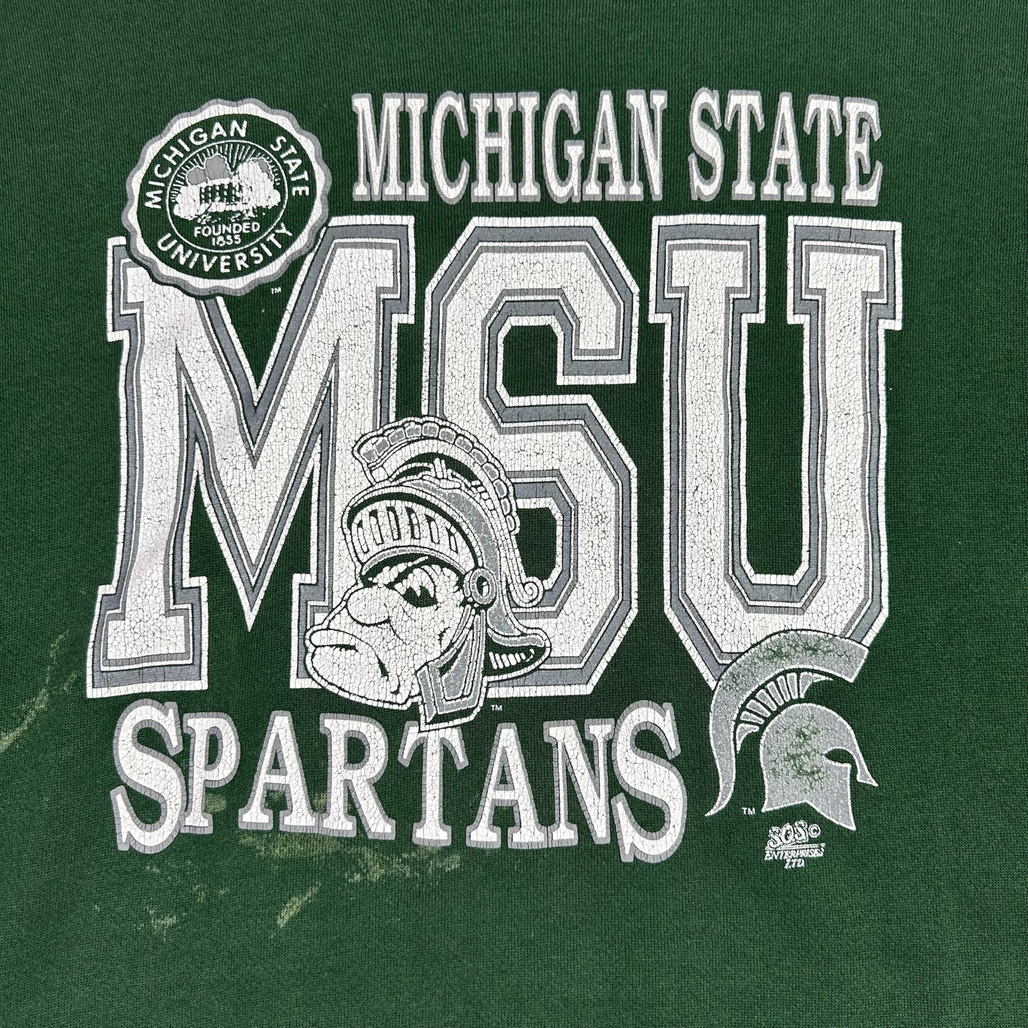 (Distressed) Michigan State Sparty Crewneck