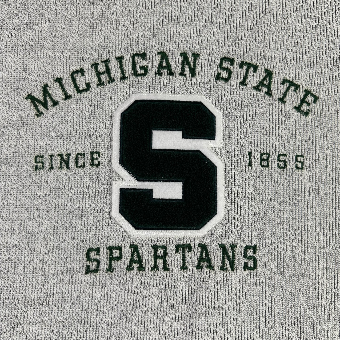 Michigan State Embroired & Patch Crewneck