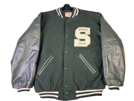 Michigan State Wool & Leather Bomber Jacket