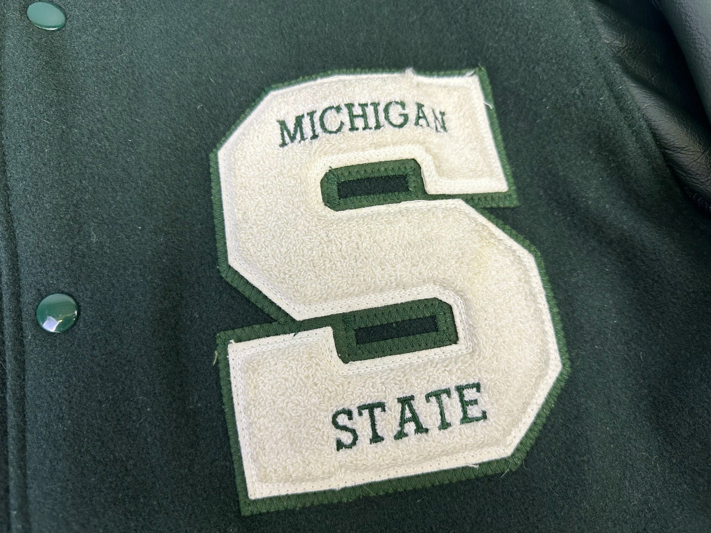 Michigan State Wool & Leather Bomber Jacket