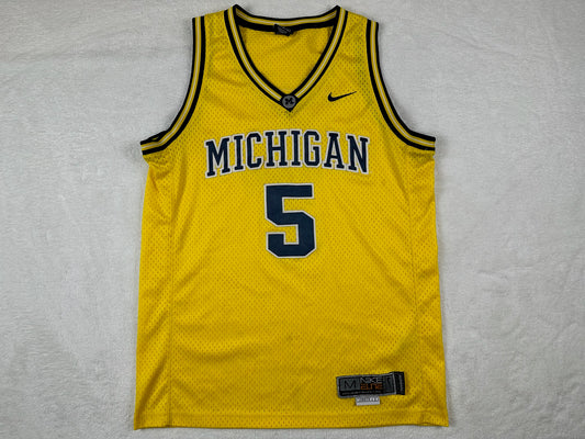 Michigan #5 Embroidered Basketball Jersey
