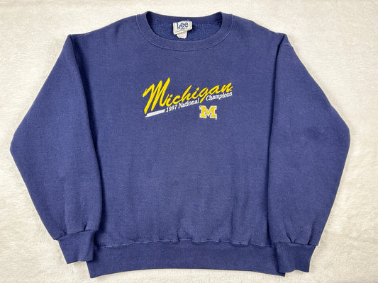 Michigan 1997 National Champs Embroidered Crewneck