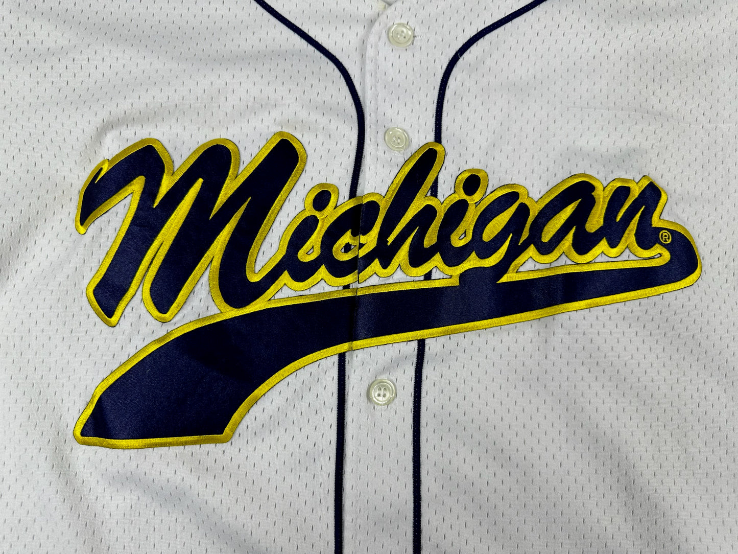 Michigan Embroidered Baseball Jersey