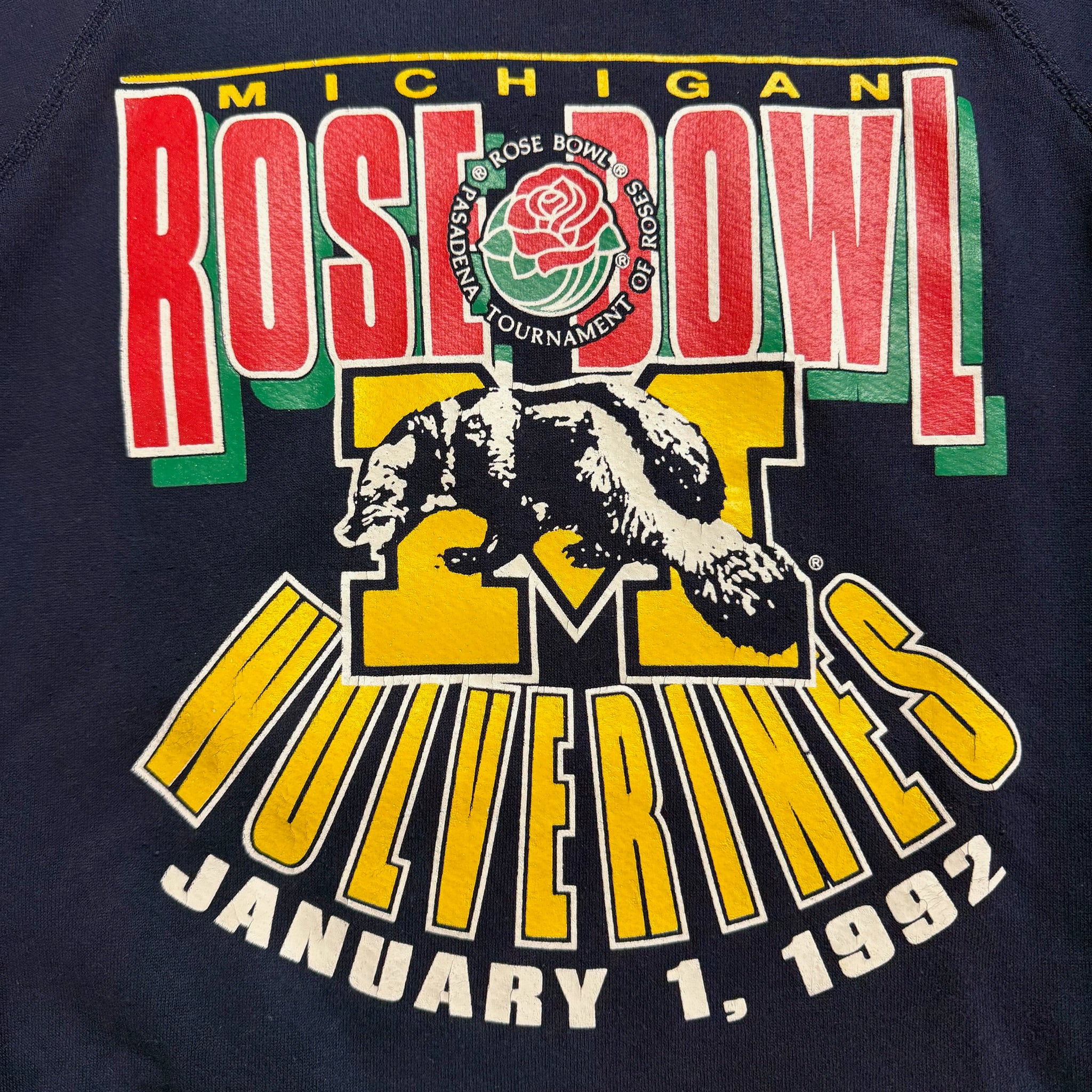 CHAMPION VINTAGE 90s REVERSE WEAVE CREWNECK MICHIGAN 1992 ROSE BOWL サイズXL Michigan 1992 Rose Bowl Crewneck – University Vintage, LLC