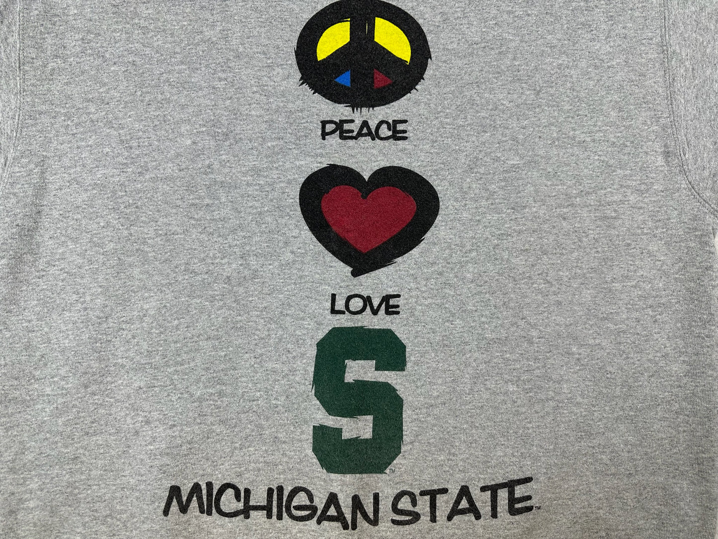 Michigan State Vintage Peace Love Crewneck