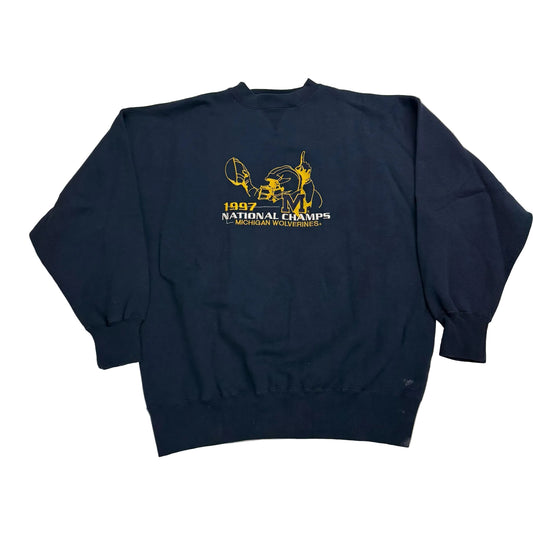 Michigan 1997 National Champs Embroidered Crewneck