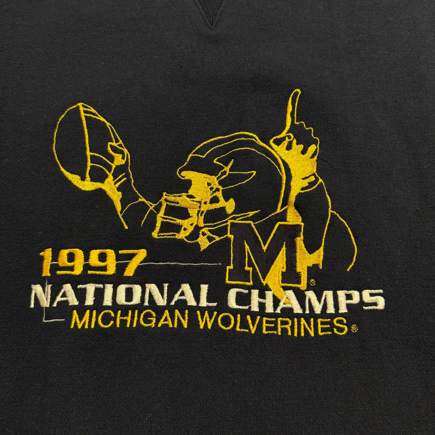 Michigan 1997 National Champs Embroidered Crewneck