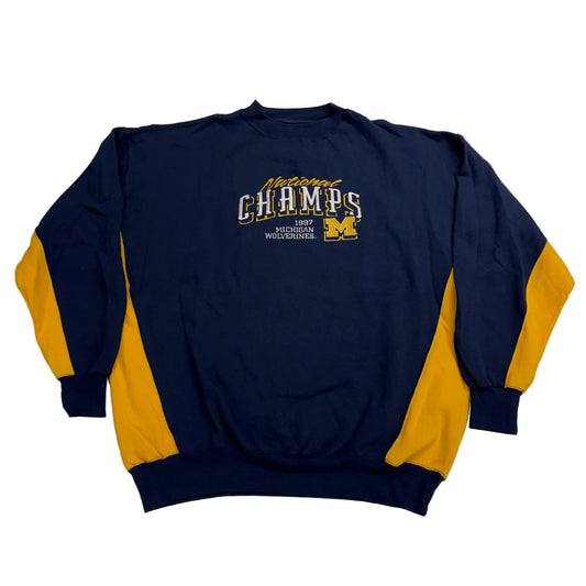 Michigan 1997 National Champs Embroidered Crewneck