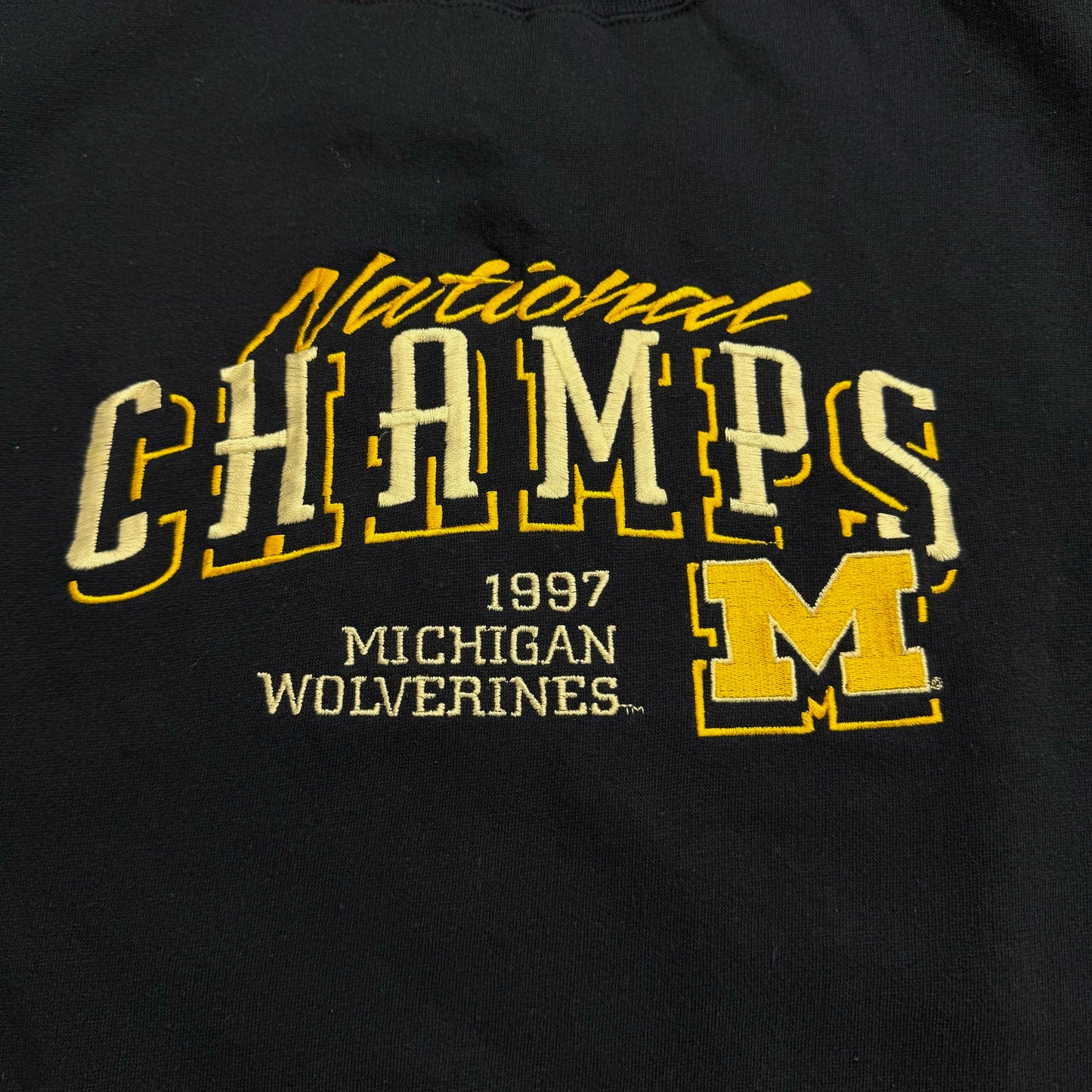 Michigan 1997 National Champs Embroidered Crewneck
