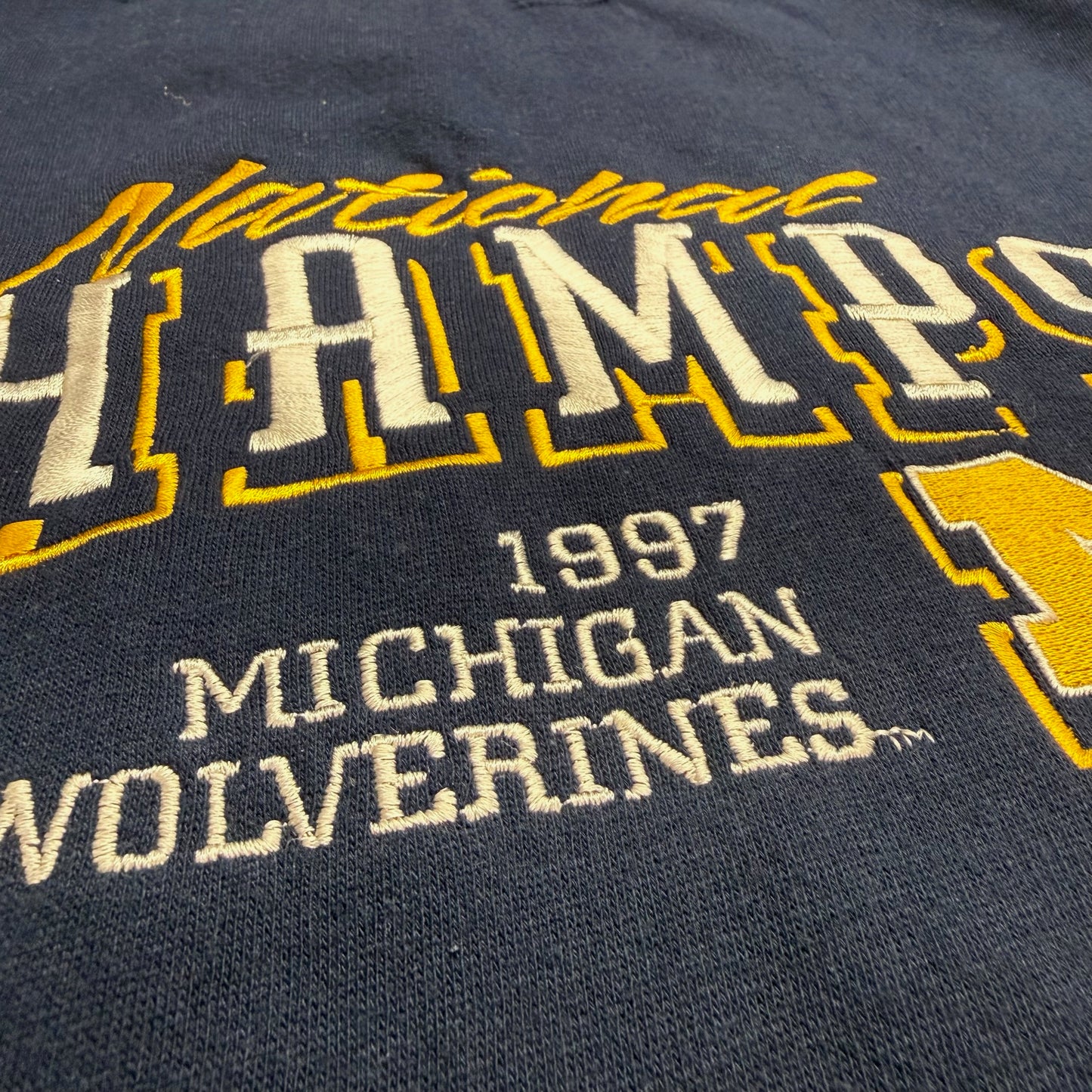 Michigan 1997 National Champs Embroidered Crewneck
