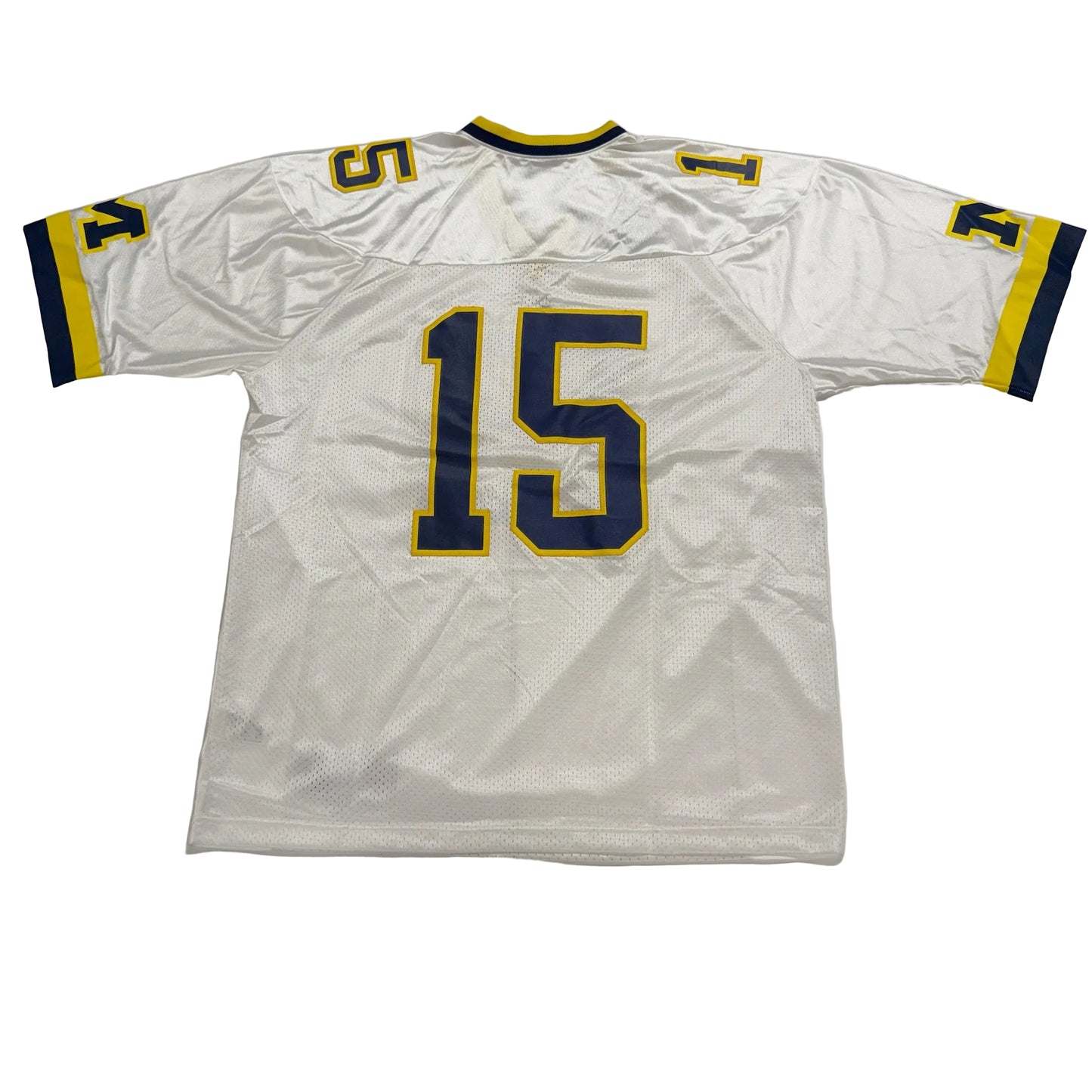 White sports jersey with number 15 on a white background