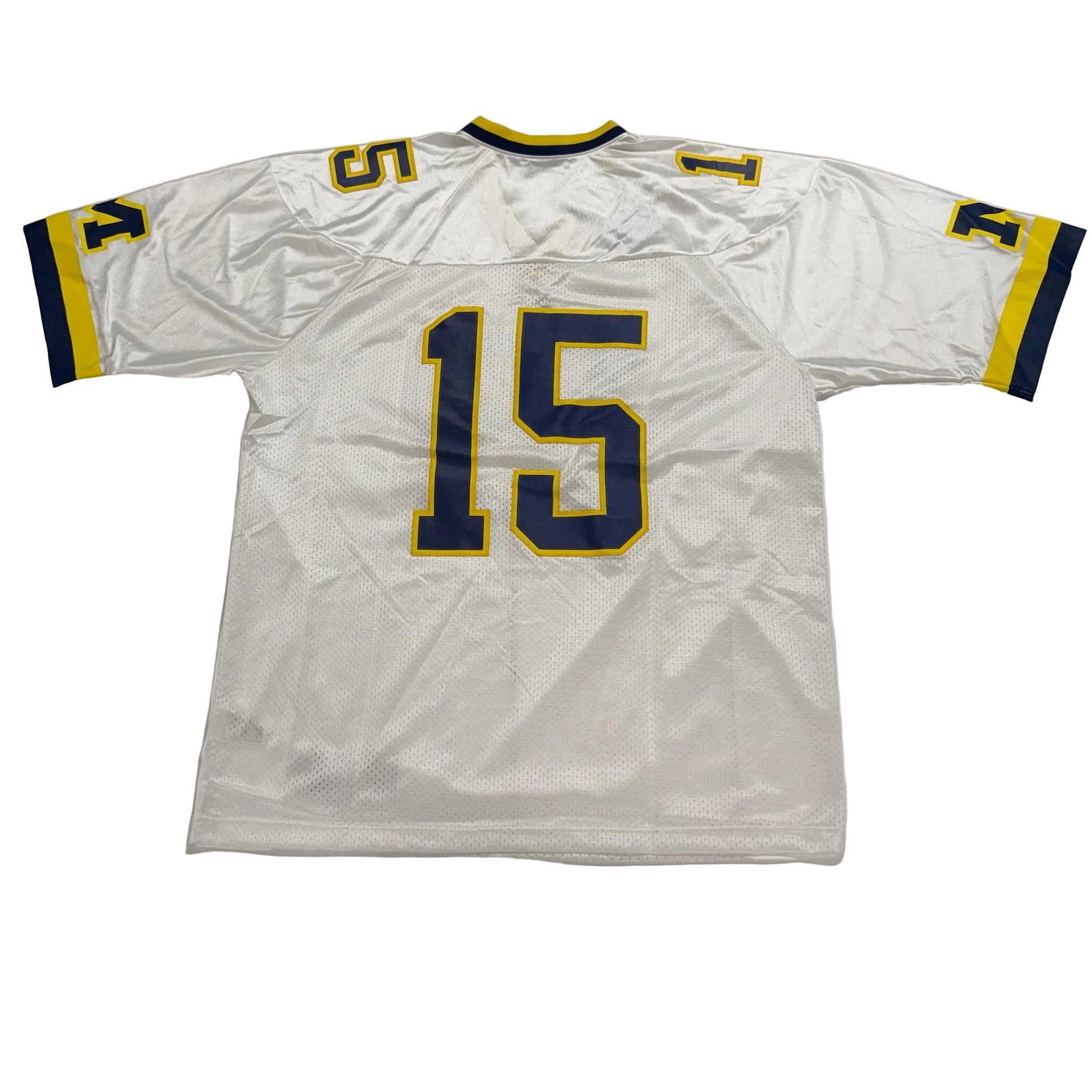 White sports jersey with number 15 on a white background