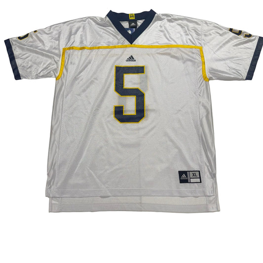 White sports jersey with number 5 and Adidas logo on a white background