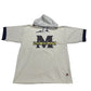 White t-shirt with 'Michigan' print on a white background