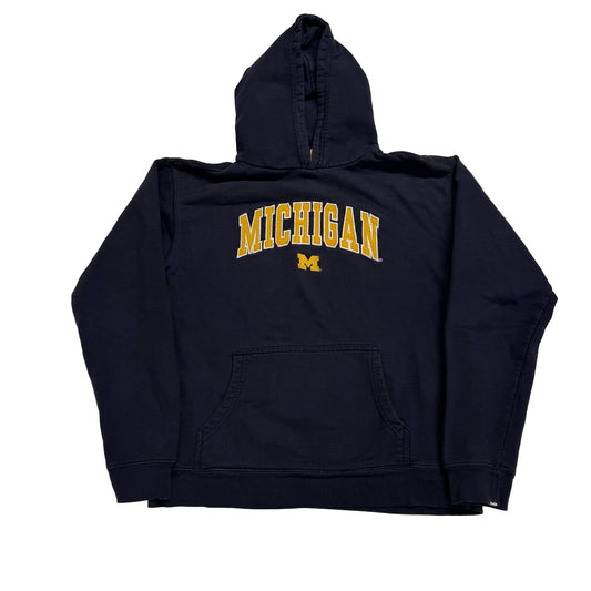 Michigan Embroidered Script & M Hoodie