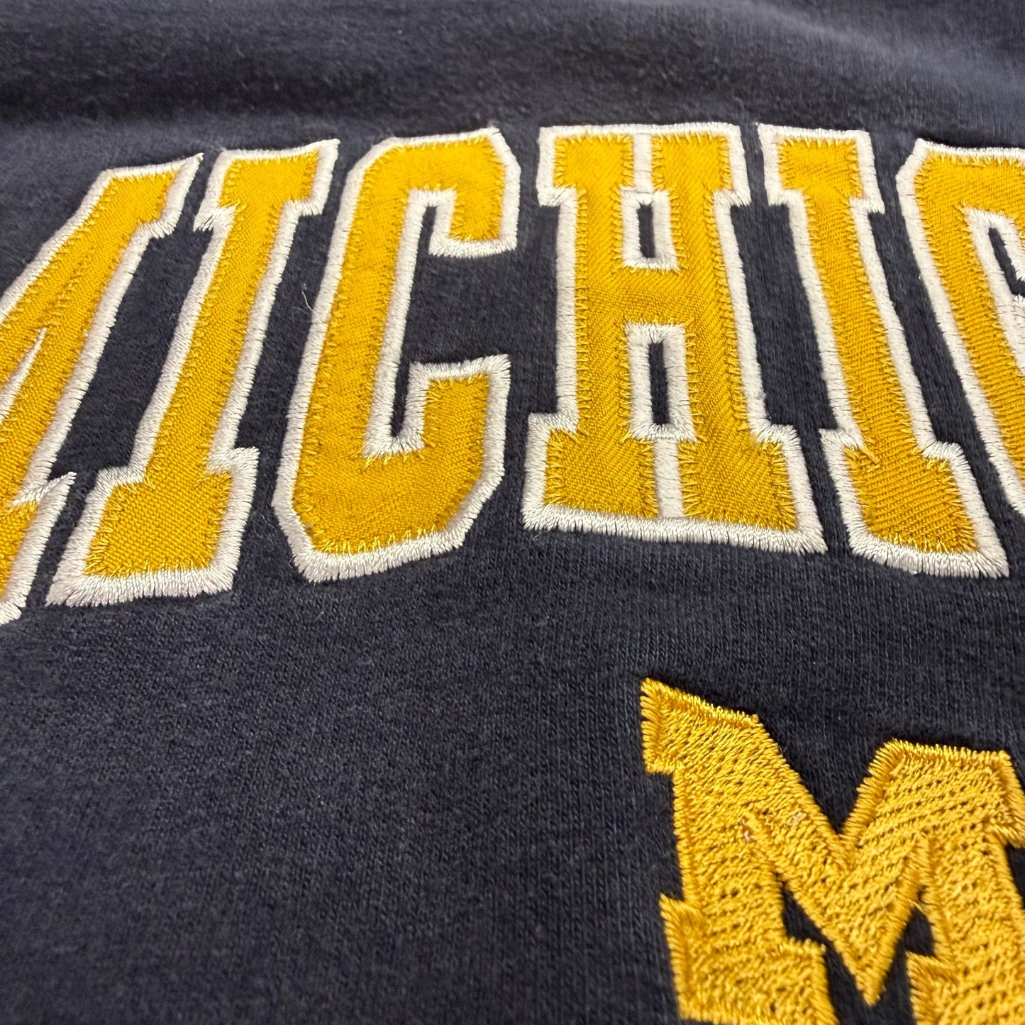 Michigan Embroidered Script & M Hoodie