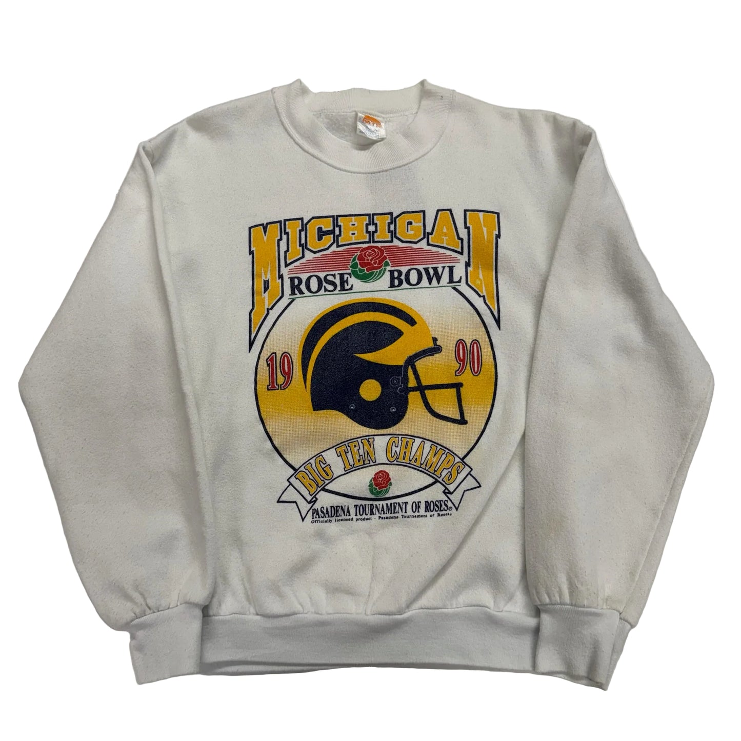 Gray sweatshirt with Michigan Rose Bowl design on a white background