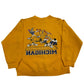Yellow sweatshirt with graphic design and 'Michigan' text on a white background