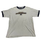White t-shirt with 'Michigan Wolverines' text and logo on a white background
