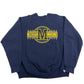 Navy blue sweatshirt with yellow 'Michigan Wolverines' logo on a white background