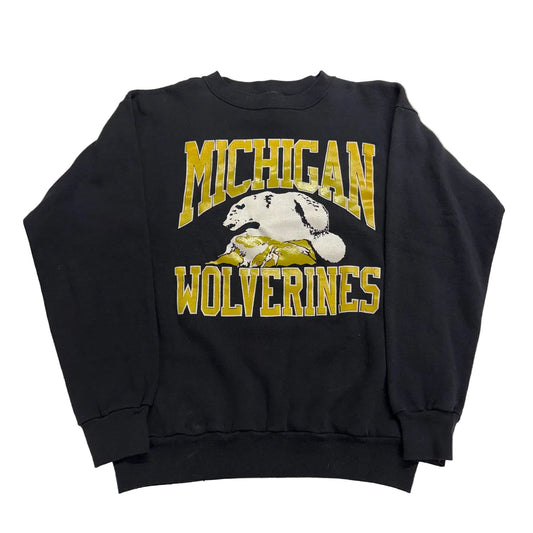 Black sweatshirt with 'Michigan Wolverines' text and logo on a white background