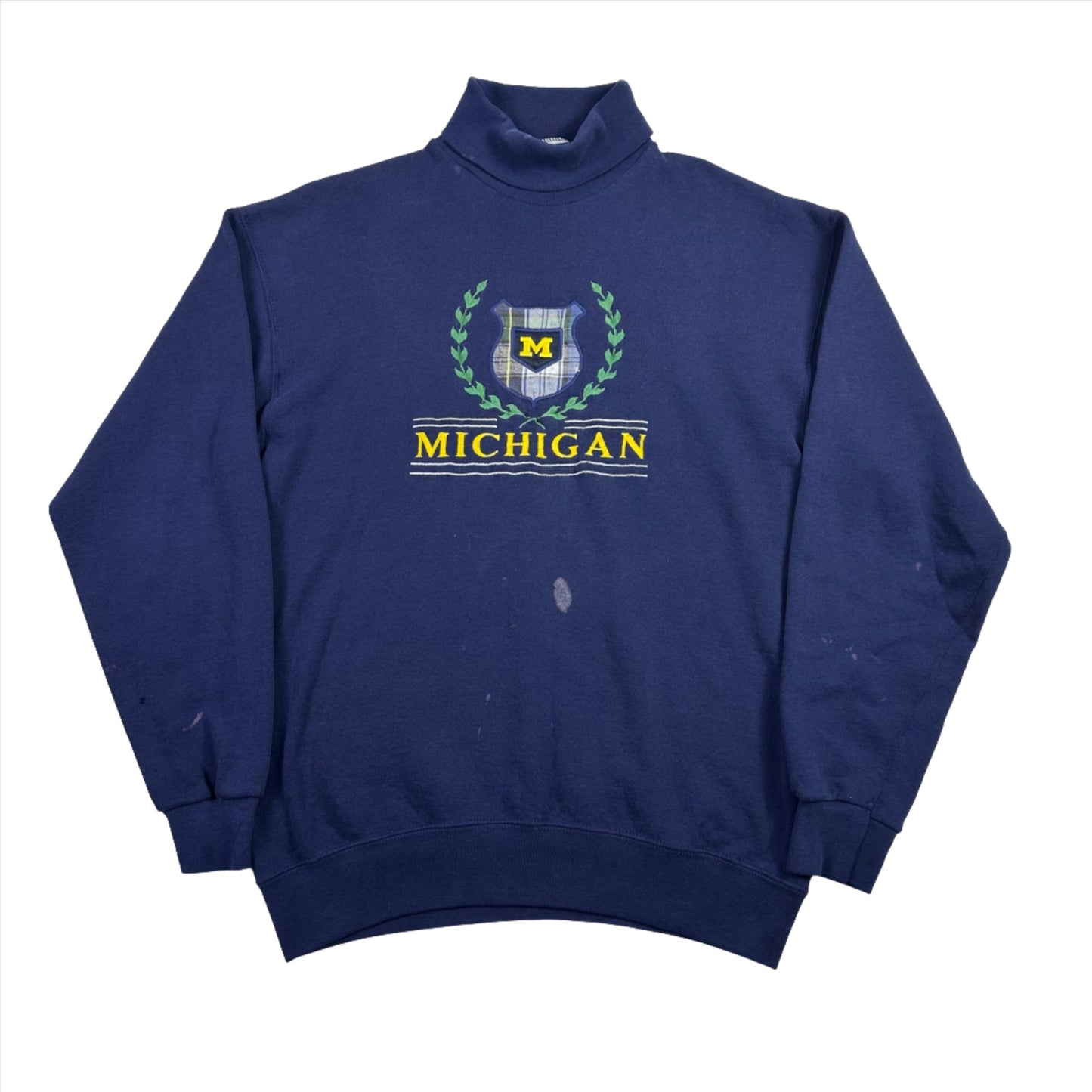 Michigan Embroidered Mock Neck Crewneck