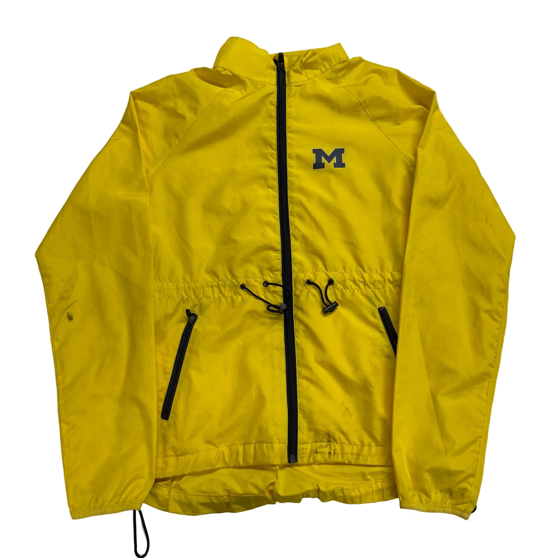 Yellow jacket with a logo on a white background