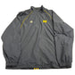 Gray jacket with Adidas logo and Michigan Wolverines letter 'M' on a beige background