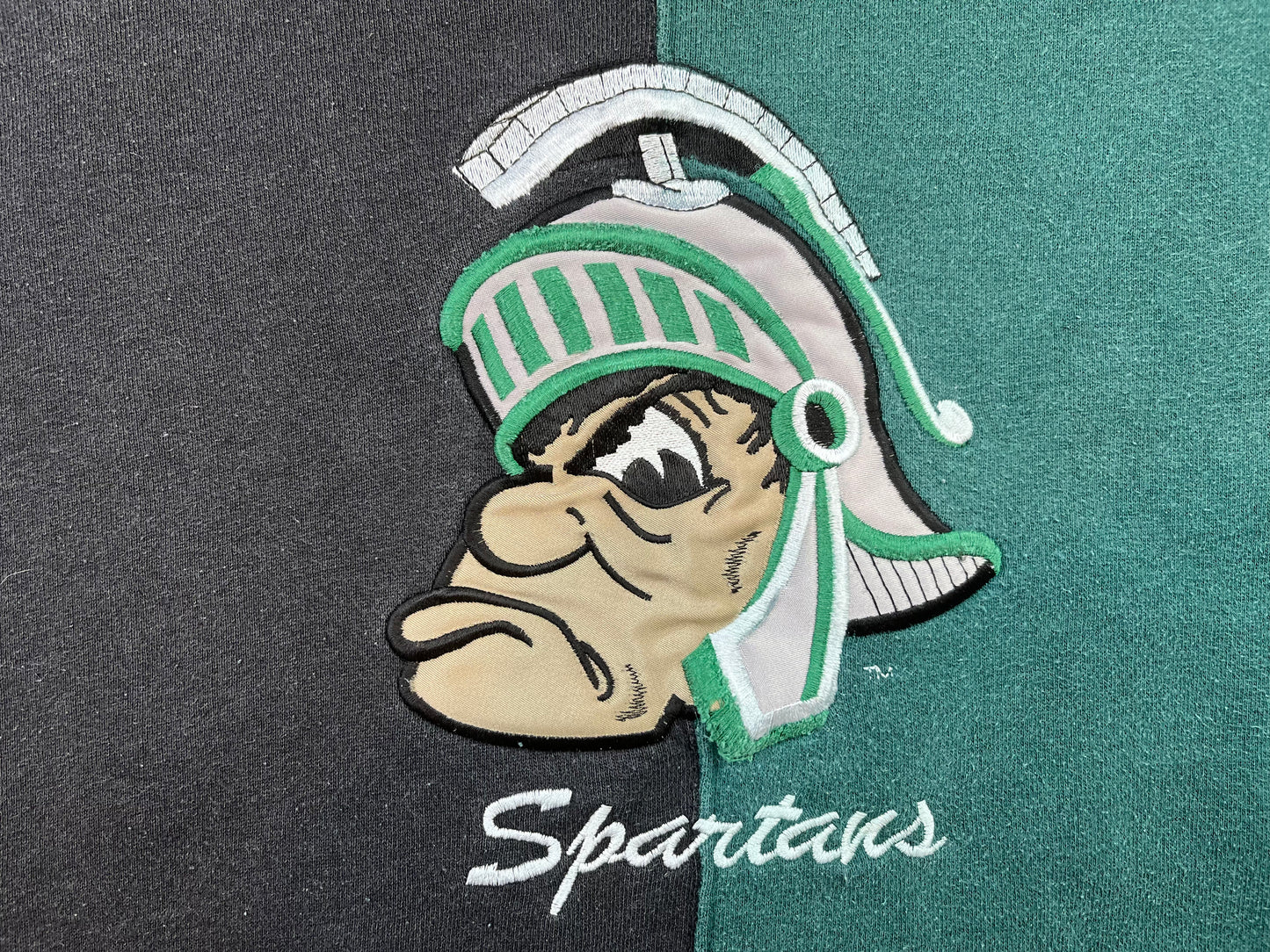 Michigan State Embroidered Gruff Sparty Crewneck