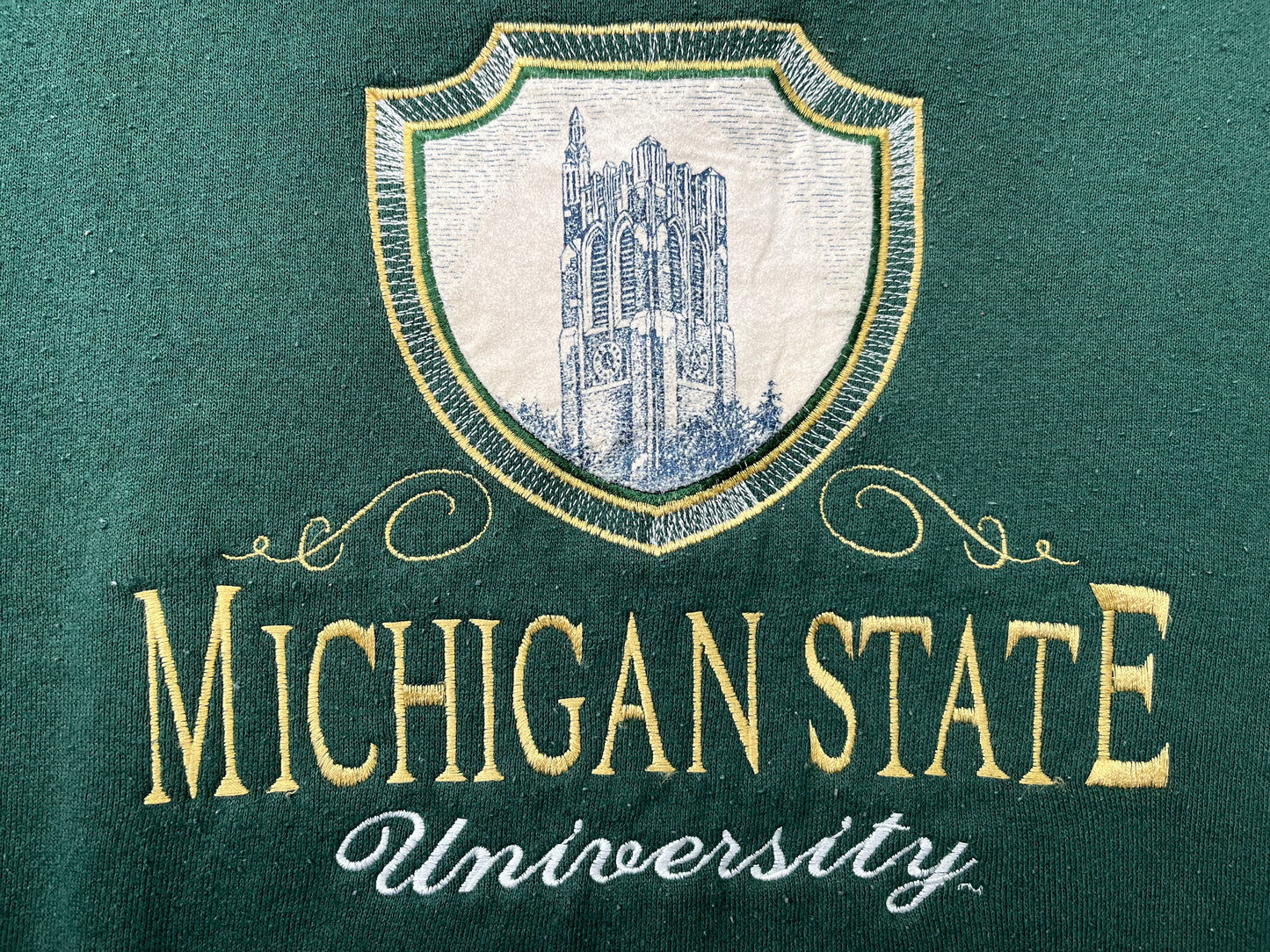 Michigan State Embroidered Crewneck