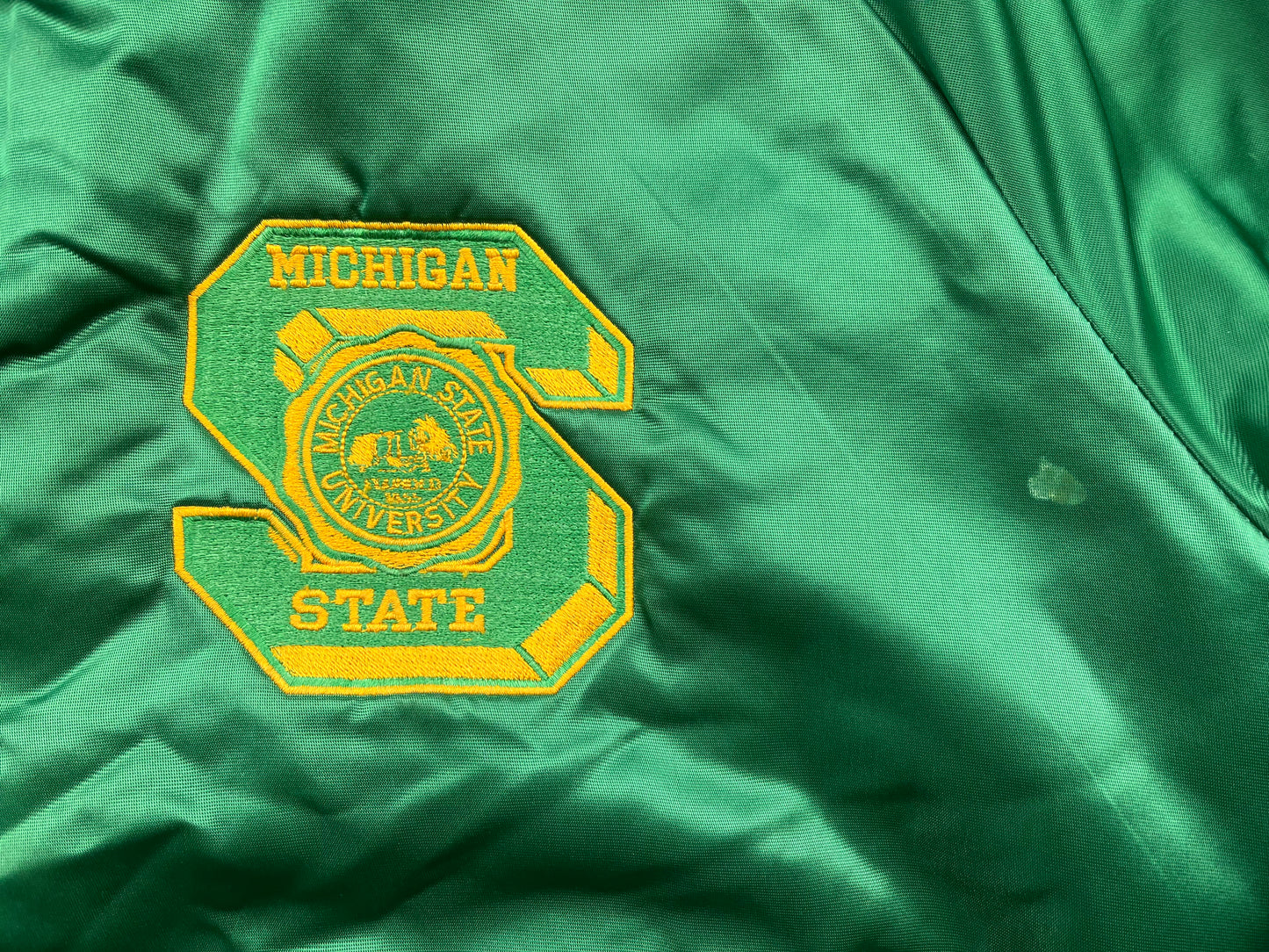 Michigan State Patched Satin Jacket