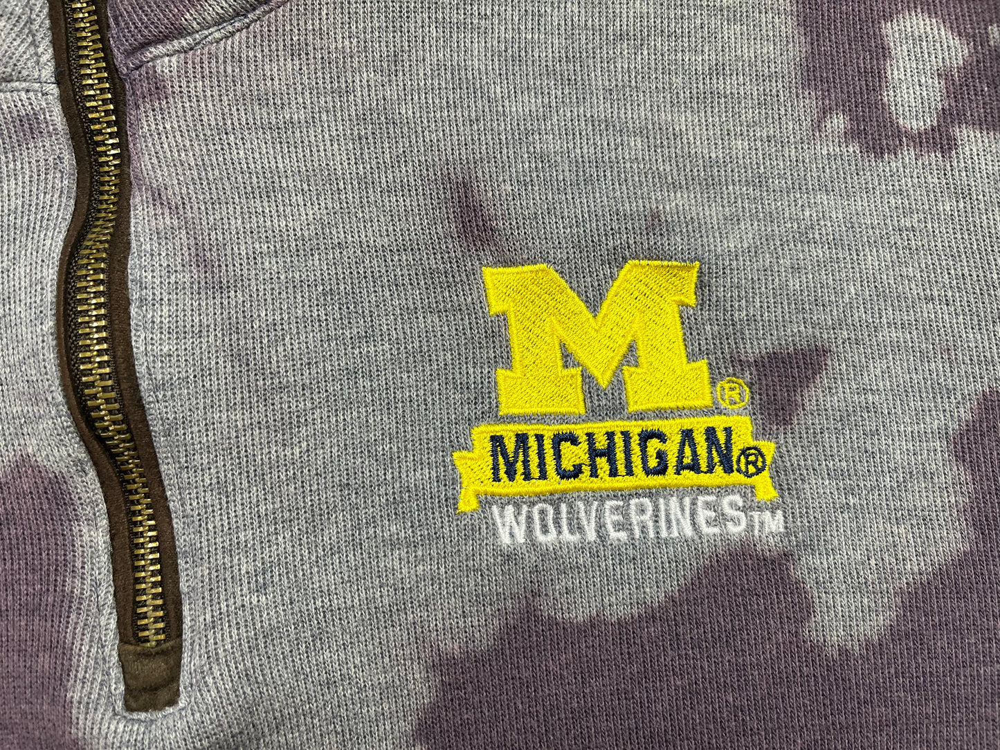 Michigan Embroidered 1/4 Zip Sweater