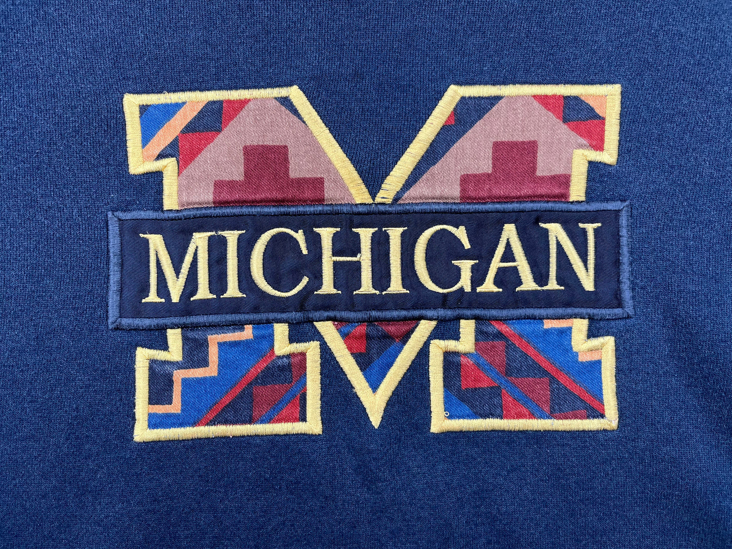 Michigan Embroidered Block M Crewneck