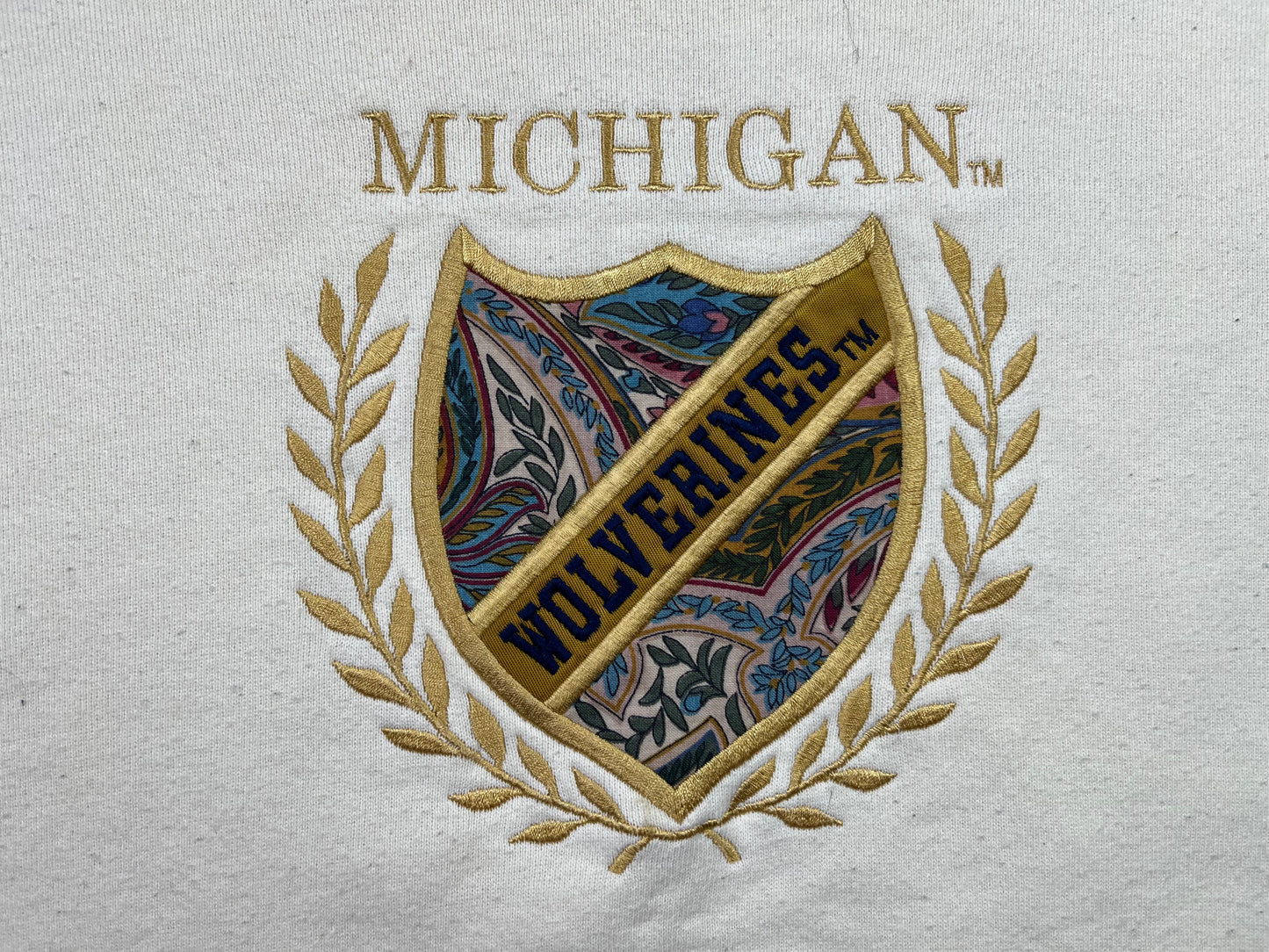 Michigan Embroidered Paisley Crewneck